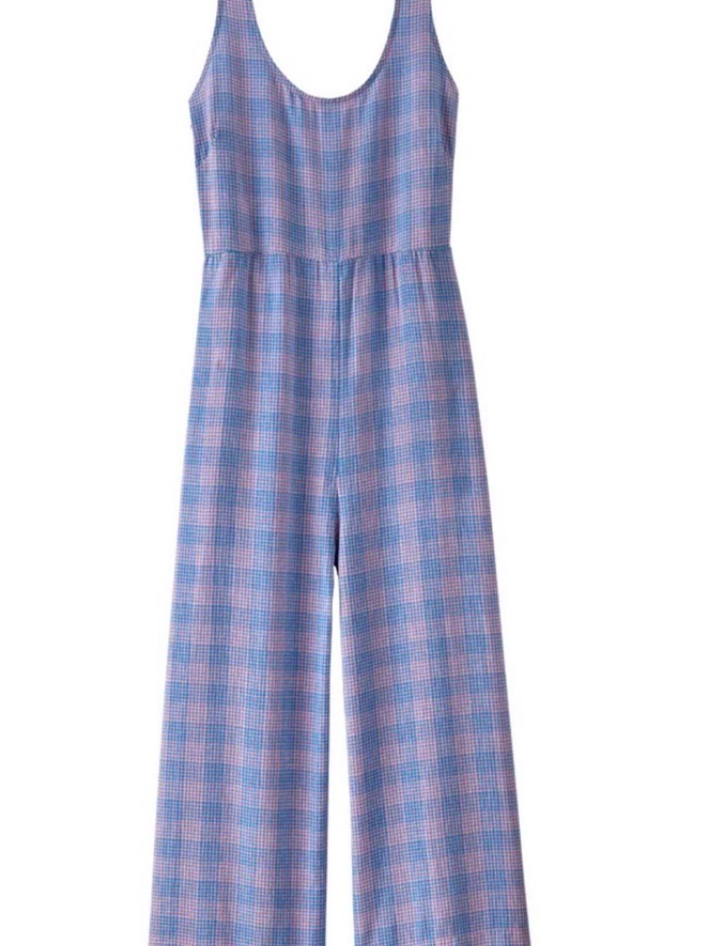 Patagonia Pink and Blue Plaid Sleeveless Jumpsuit - Picture 2 of 3